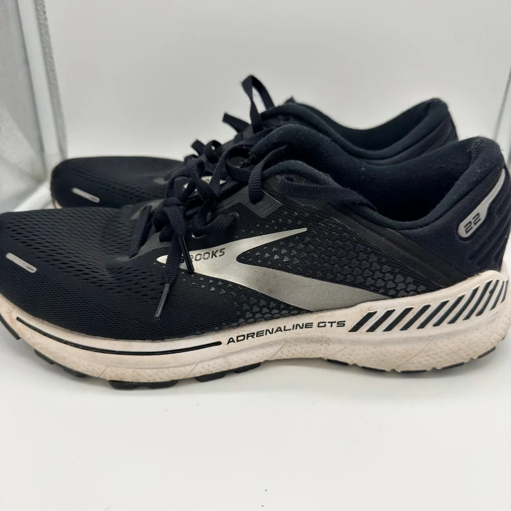 Brooks Adrenaline GTS 22 Running Shoes Men 10.5‎ Wide Black Silver 1103662E043